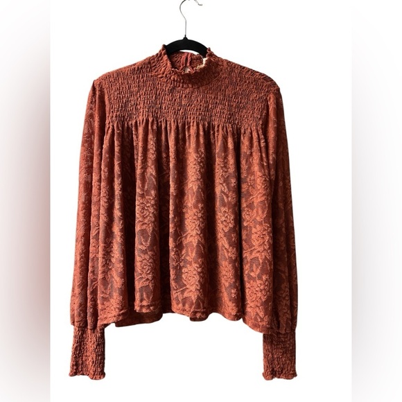 Anthropologie Rust Lace Blouse - Picture 3 of 9